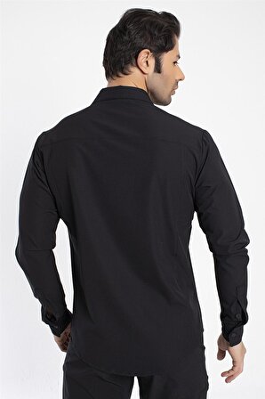 Crozwise Outdoor - Erkek Siyah Spor Gömlek - 7132-10