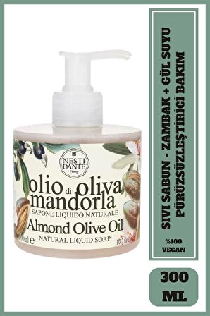 Sıvı Sabun 100% Olio d'Oliva Badem ve Zeytinyağlı Arındırıcı Vegan Bakım 300 ml