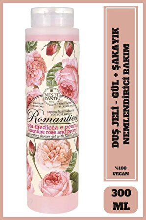 Banyo ve Duş Jeli Romantica Floransa Gülü ve Şakayık Kokulu Arındırıcı Vegan Bakım 300 ml