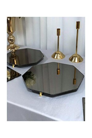 Söz Nişan Gold Petek Sunum Masası Seti Jardinyer Şamdan Metal Vazo Tepsi Full Organizasyon Takım
