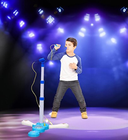 Rock Star Işıklı, Ayarlanabilir Ayaklı Karaokeli Mikrofon Seti-Sahnenin Yıldızı SEN OL!
