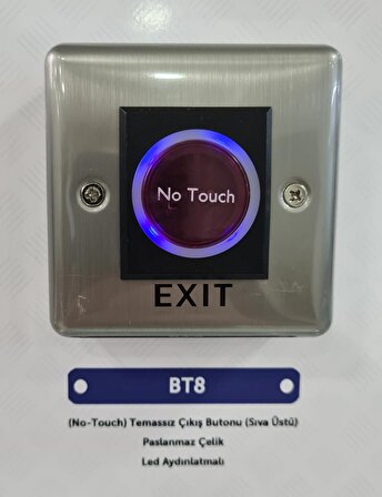 Bt 8 Sıva Üstü Metal Temassız No Touch Kapı Açma Butonu