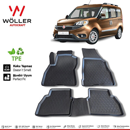 Fiat Doblo Paspas 2010 2022 Arası Uyumlu 3d Havuzlu Wöller Paspas