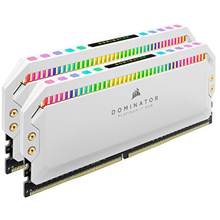 CORSAIR 16GB (2X 8GB) DDR 4000MHZ CL19 DUAL KIT PC RAM DOMINATOR PLATINUM RGB CMT16GX4M2K4000C19W BEYAZ