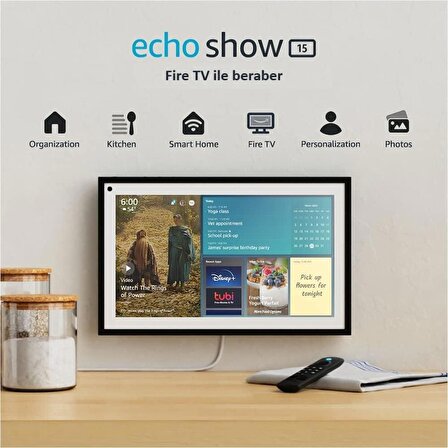 Echo Show 15 | Alexa ve Fire TV özellikli Full HD 15,6" akıllı ekran