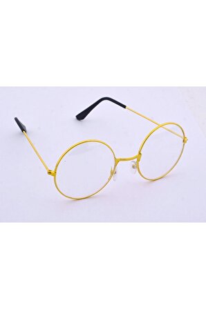 Sarı Yuvarlak Metal Gözlük