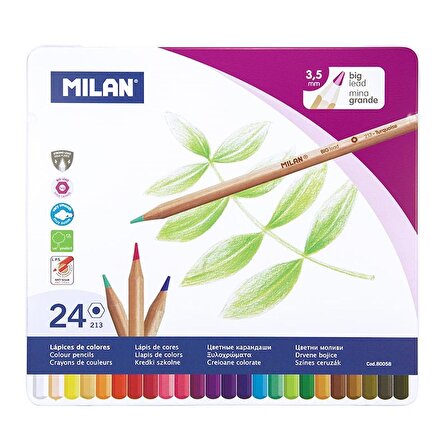 MILAN 80058 COLOURS METAL KURU BOYA KALEMİ - 24 LÜ