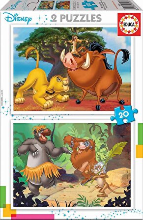 Educa Puzzle Disney Animals Puzzle 2x20 Parça Puzzle