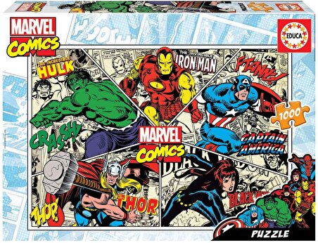 Educa Puzzle 1000 Parça - Marvel Kahramanları Karikatür