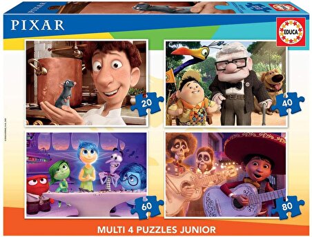 Educa Pixar Multi 4 Puzzle Seti - 20+40+60+80 Parça