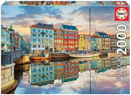 Educa 2000 Parçalık Kopenhag Limanı'nda Gün Batımı Puzzle