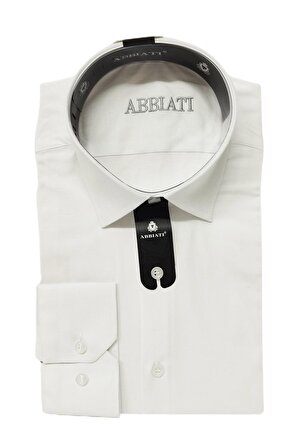 Beyaz Gömlek Kravat Seti(Hediye Kutulu Slimfit Gömlek+Düz Kravat)