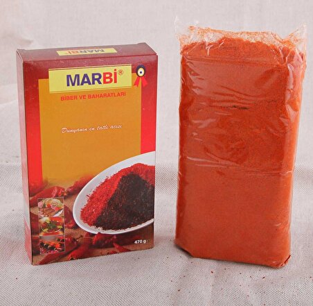 Kahramanmaraş Acı Kırmızı Toz Biberi (450 gr) -Marbi