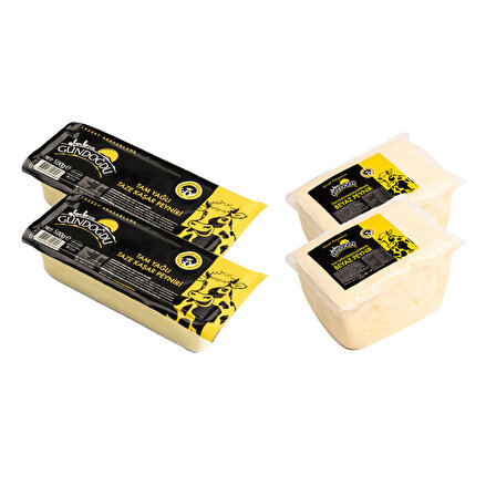 Gündoğdu Taze Kaşar Peyniri 1000 gr X Gündoğdu Klasik Beyaz Peynir 1300 gr