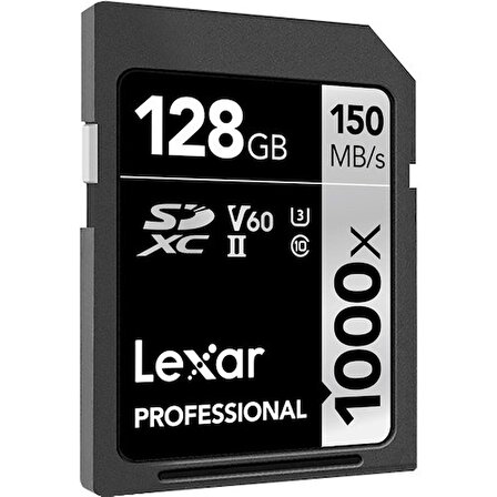 Lexar 128 GB 1000x U3 V60 4K SD Hafıza Kartı (150 Mb/s)