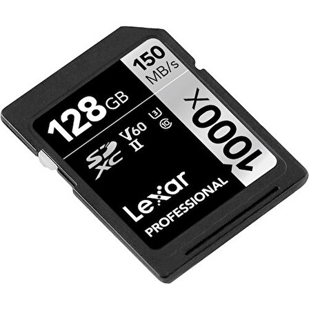 Lexar 128 GB 1000x U3 V60 4K SD Hafıza Kartı (150 Mb/s)