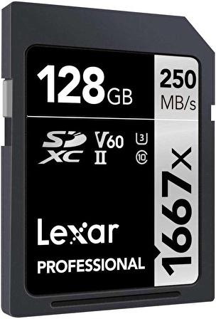 Lexar 128GB 1667x 250MB/s SD Hafıza Kartı