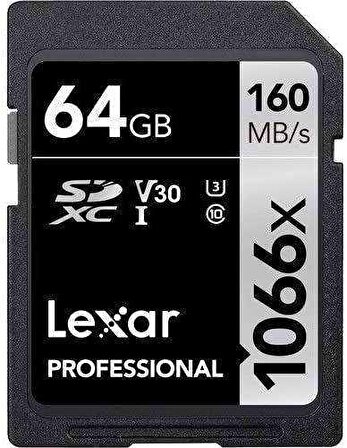 Lexar 64GB Professional 1066x UHS-I SDXC Hafıza Kartı