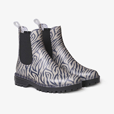 Kadın Yağmur Botu Calvi Toni Pons Ankle Boot Water Zebra