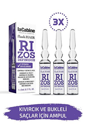 LaCabine 3 Adet Kıvırcık Bukleli Saçlar İçin Ampul Kıvrım Kabarıklık Önleyici Dermaroller Dermapen Saç Serumu