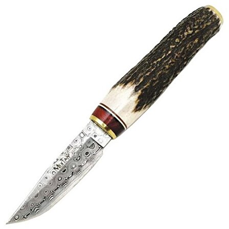 Muela Bowie 7,5cm Geyik Boynuzu Saplı Damascus Bıçak