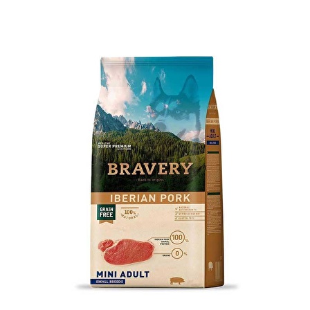 Bravery Tahılsız Iberya Domuzlu Küçük Irk Köpek Maması 2 Kg