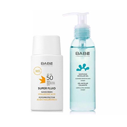 Babe Super Fluide 50 Faktör Renksiz Yüz Güneş Koruyucu Krem 50 ml + Micellar Gel 90 ml