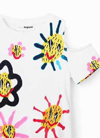 Desigual Desenli Çok Renkli Kız Çocuk T-Shirt 23SGTK15