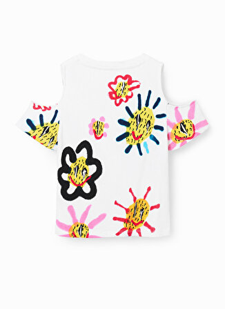 Desigual Desenli Çok Renkli Kız Çocuk T-Shirt 23SGTK15