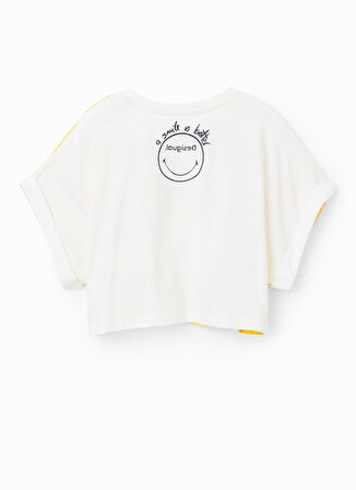 Desigual Desenli Sarı Kız Çocuk T-Shirt 23SGTK23