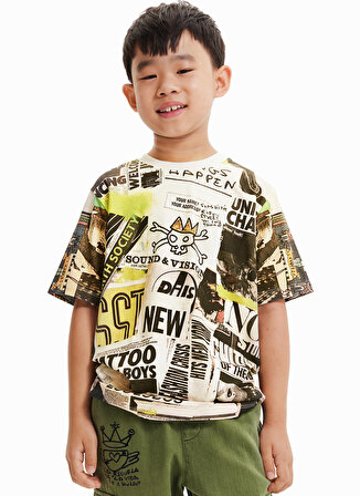Desigual Desenli Çok Renkli Erkek Çocuk T-Shirt 23SBTK04