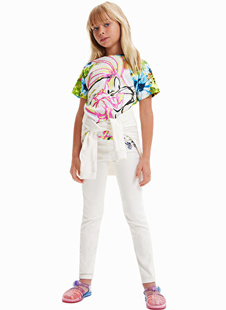 Desigual Desenli Çok Renkli Kız Çocuk T-Shirt 23SGTK10
