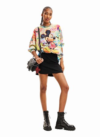 Desigual Mickey Mouse Baskılı Çok Renkli Kadın Sweatshirt 23WWSK59