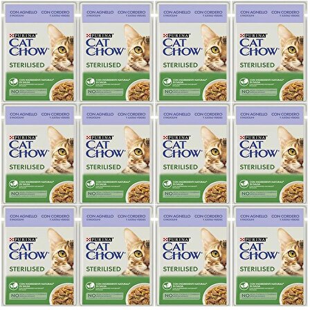 Cat Chow Kuzulu Kısırlaştırılmış Kedi Konserve Maması 85 Gr*12 Adet