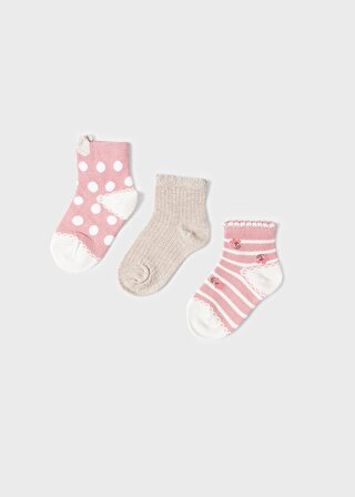 Mayoral Kız Bebek Çiçek Detaylı 3'Lü Çorap 22K.MYR.10271.022