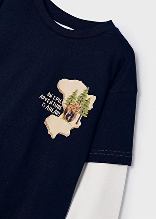 Mayoral Erkek Çocuk Eklem Kollu Sırt Baskılı Sweatshirt