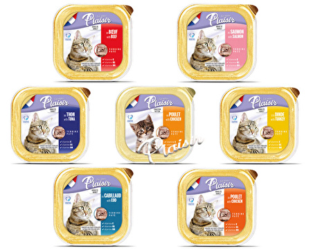 Plaisir Pate 100Gr Somon Balık Etli 8Adet Yaş Kedi Maması