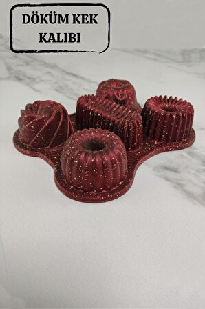 Digithome Döküm 5’li Muffin Kek Kalıbı Kırmızı - MNB05417