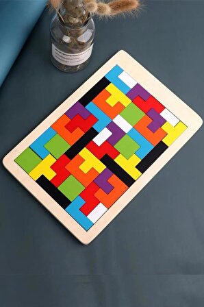 Ahşap Puzzle Tetris Oyunu Eğitici Ahşap Oyunu Yapboz Oyunu