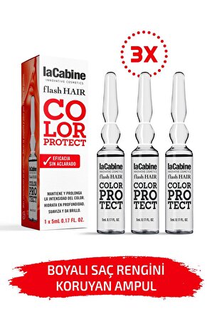 LaCabine 3 Adet Boyalı Saç Rengini Koruyucu Ampul Pürüzsüz Canlı Renkli Saçlar Dermaroller Dermapen Serum