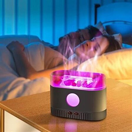 Petinka® Himalaya Tuzlu Renkli Led Aydınlatmalı 200ml Hava Nemlendiricili Aromaterapi Difüzörü