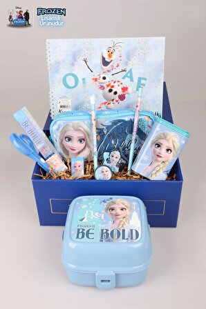 DEKOMUS LİSANSLI FROZEN ELSA GIFT BOX ÖZEL KUTULU 15 PARÇA KIRTASİYE OKUL SETİ