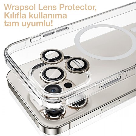 iPhone 15 Pro Kamera Lens Koruyucu Natürel Titanyum Kolay Uygulama Aparatlı