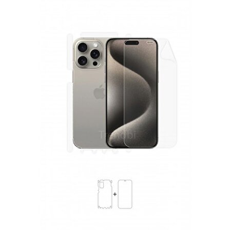 iPhone 15 Pro Max Full Body 360 Derece Ön Arka Ve Yan Koruyucu Poliüretan Film
