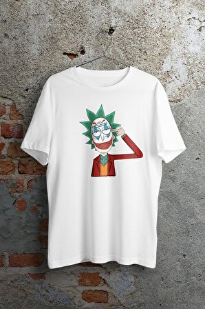 Rick And Morty Joker Suicide Beyaz Unisex Tshirt