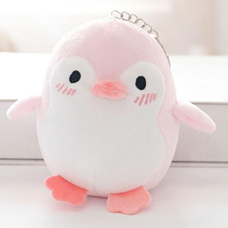 Pembe Penguen Anahtarlık Çanta Süsü Peluş Anahtarlık