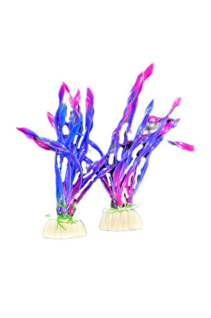 Akvaryum Yapay Bitki Süs Fanus Dekorasyon Yapay Çiçek 10-12cm