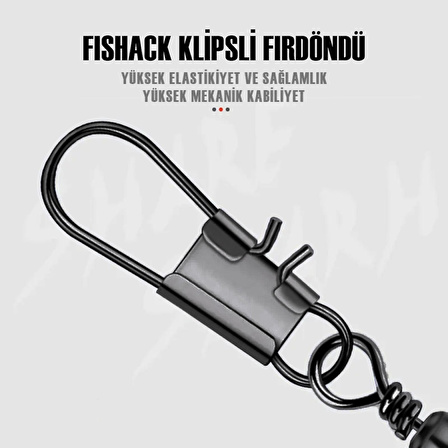 Fishack Paslanmaz Klipsli Fırdöndü Füme No: 4 12'li