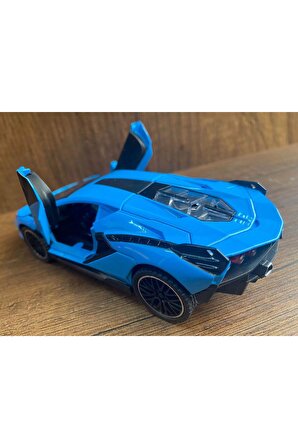 Lamborghini Sesli Işıklı Çek Bırak Model Araba lamborghini veneno diecast araba mavi