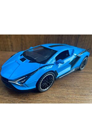 Lamborghini Sesli Işıklı Çek Bırak Model Araba lamborghini veneno diecast araba mavi